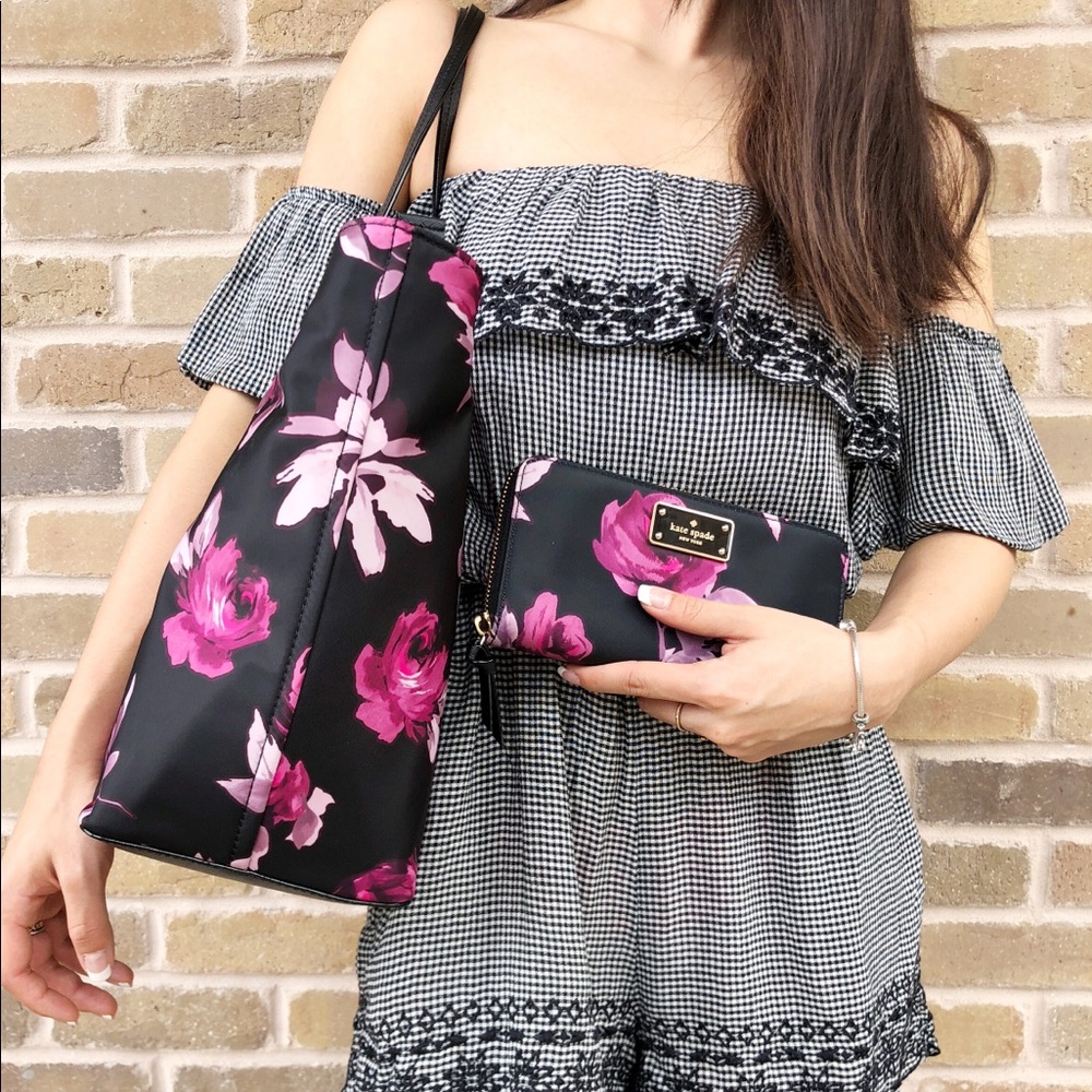 🌺Hot Pick🌺Kate spade rose large tote wallet set - Picture 3 of 8